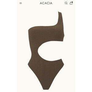 NWT ACACIA Ever Full Piece in Ribbed Terry Cafe Brown size XL